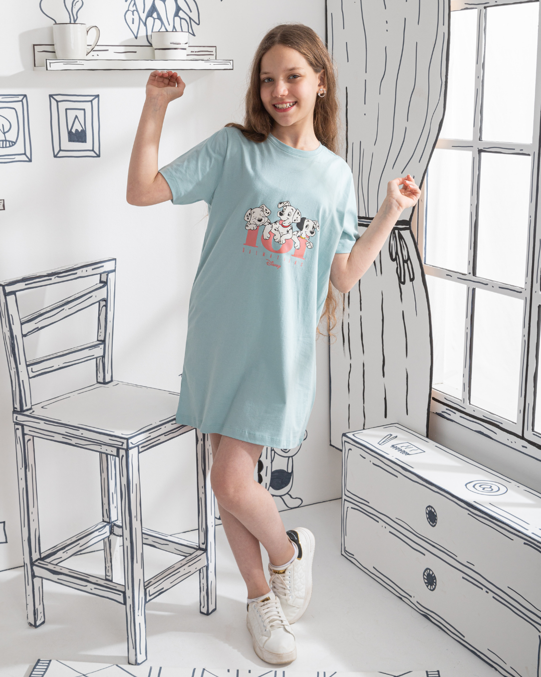 101 Dalmatians Girls Half Sleeve Nightgown