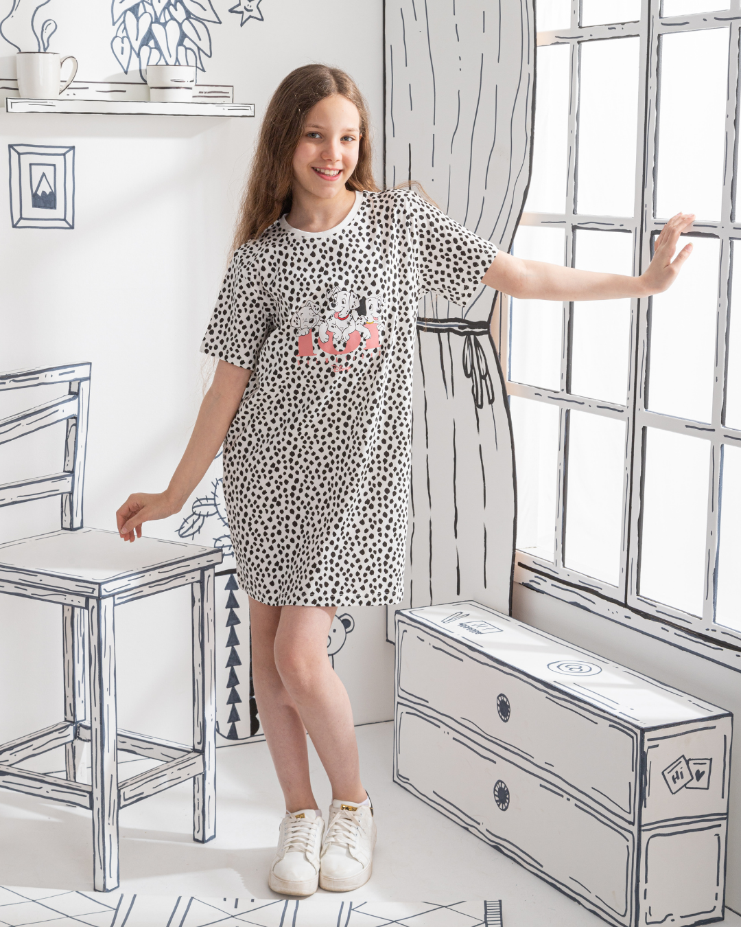 101 Dalmatians Girls Half Sleeve Nightgown