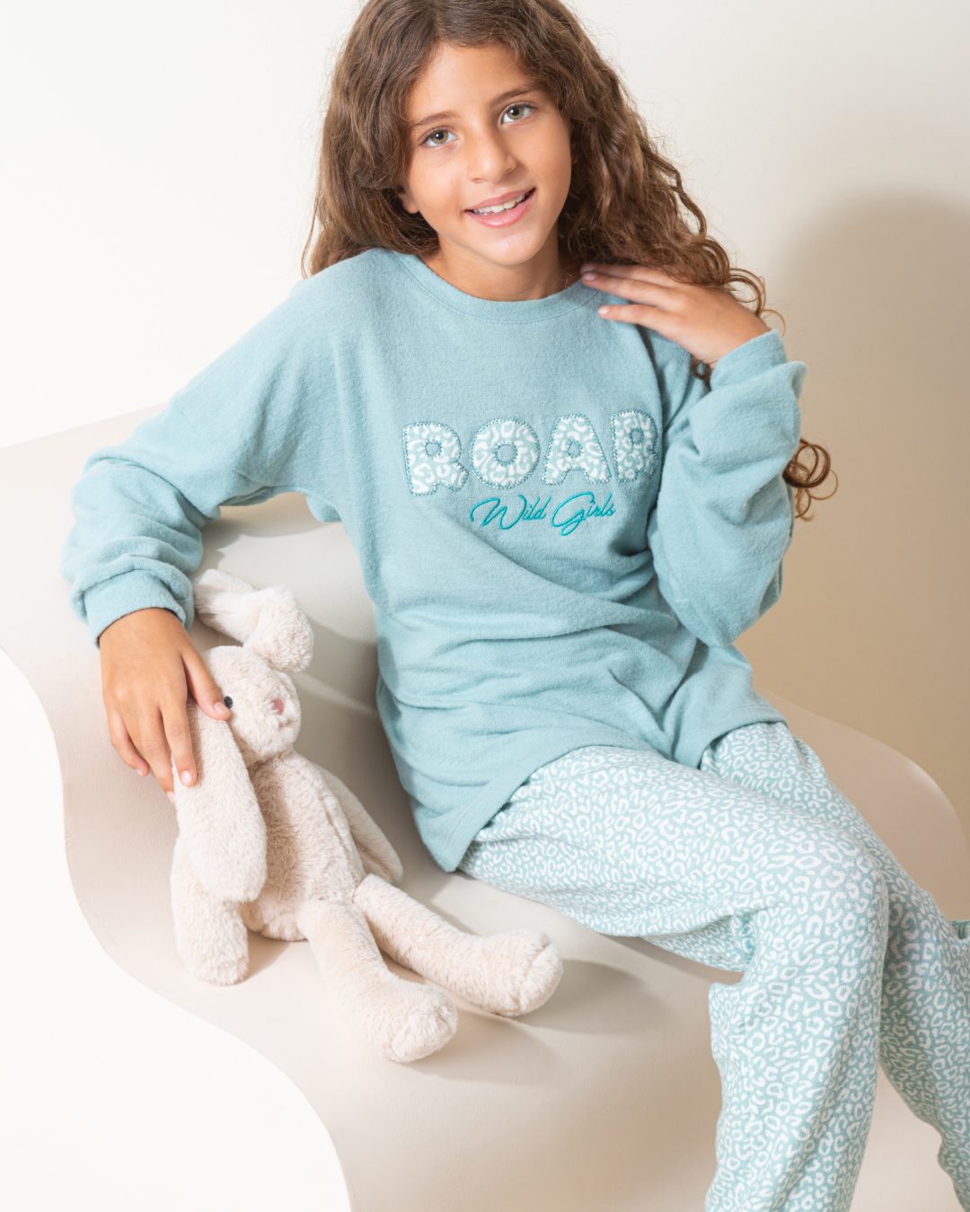 Roar girls' long sleeve pajamas, thermal fabric