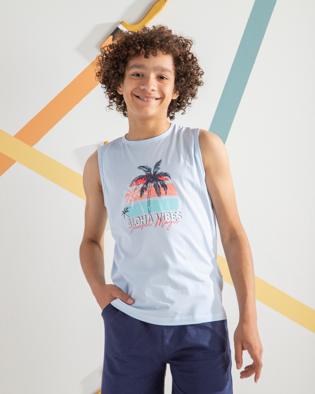 Aloha Vibes T-shirt for boys, 100% cotton