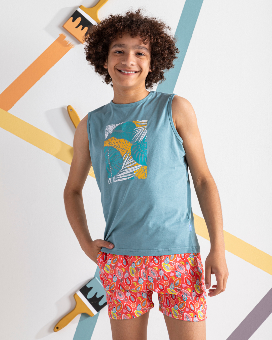 the colors of jungle T-shirt for boys, 100% cotton