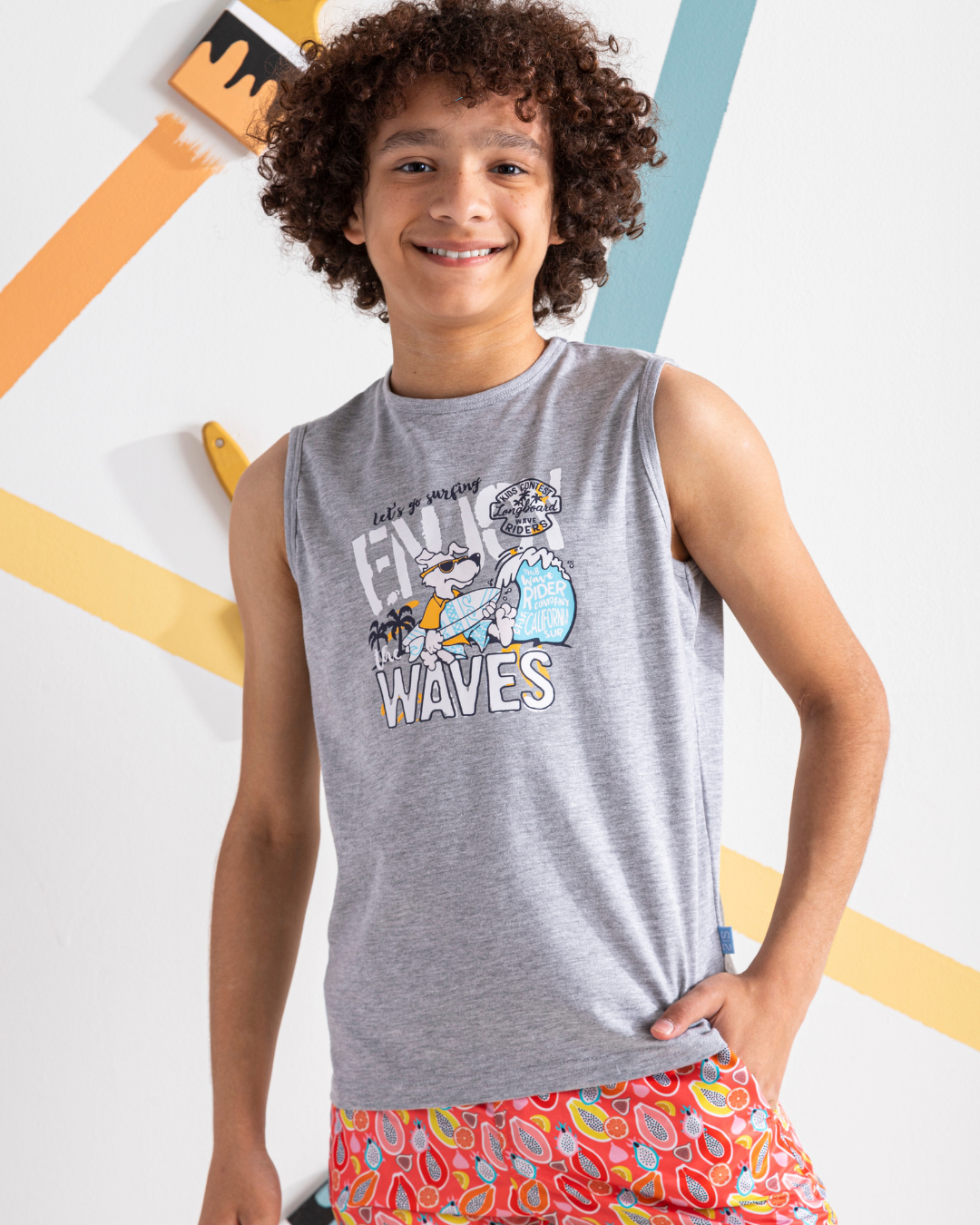Enjoy Waves T-shirt for boys, 100% cotton