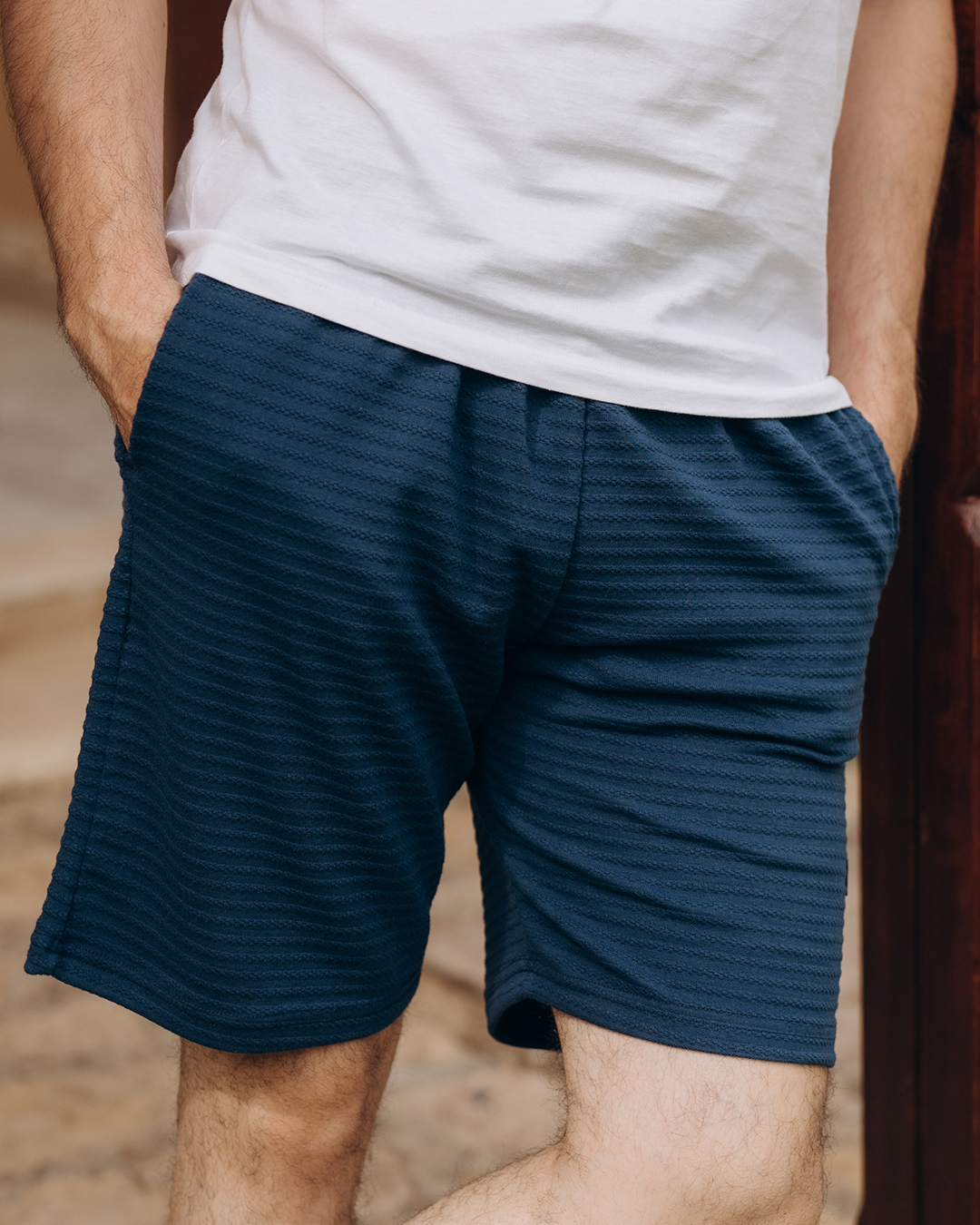 Men's jacquard striped shorts