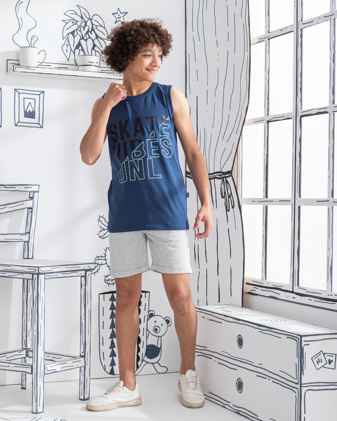 Skate Boys' pajamas, printed T-shirt and shorts