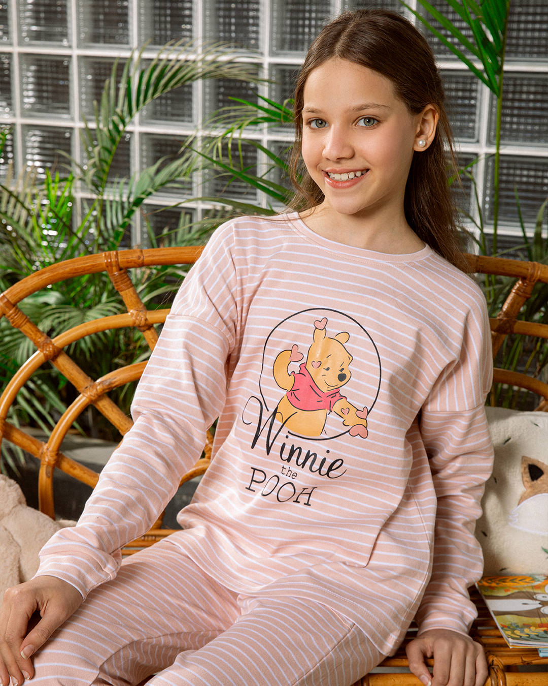 Winnie the Pooh Girls' striped pajamas