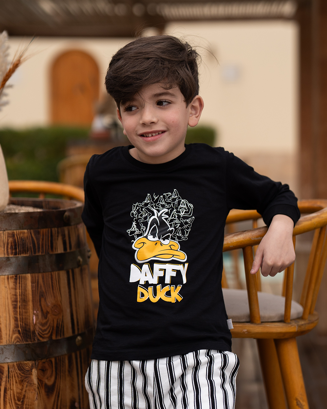 Daffy Duck Baby Boys Long Sleeve Cotton Pajamas * Summer Melton Stripe Pants