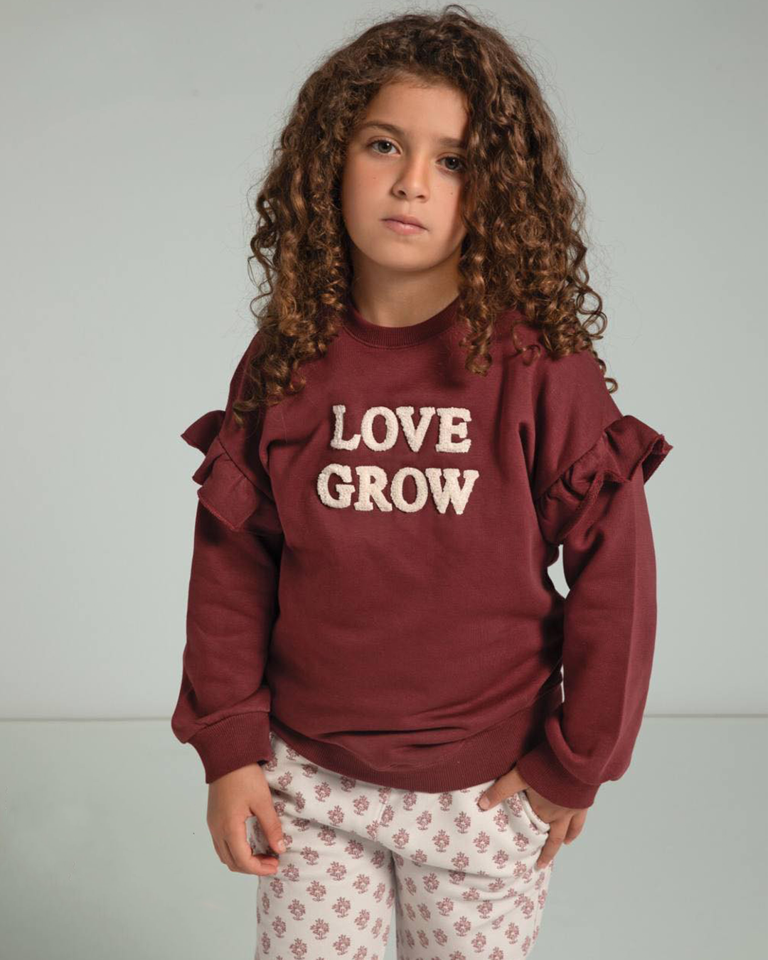 love grow girl's pajamas rose