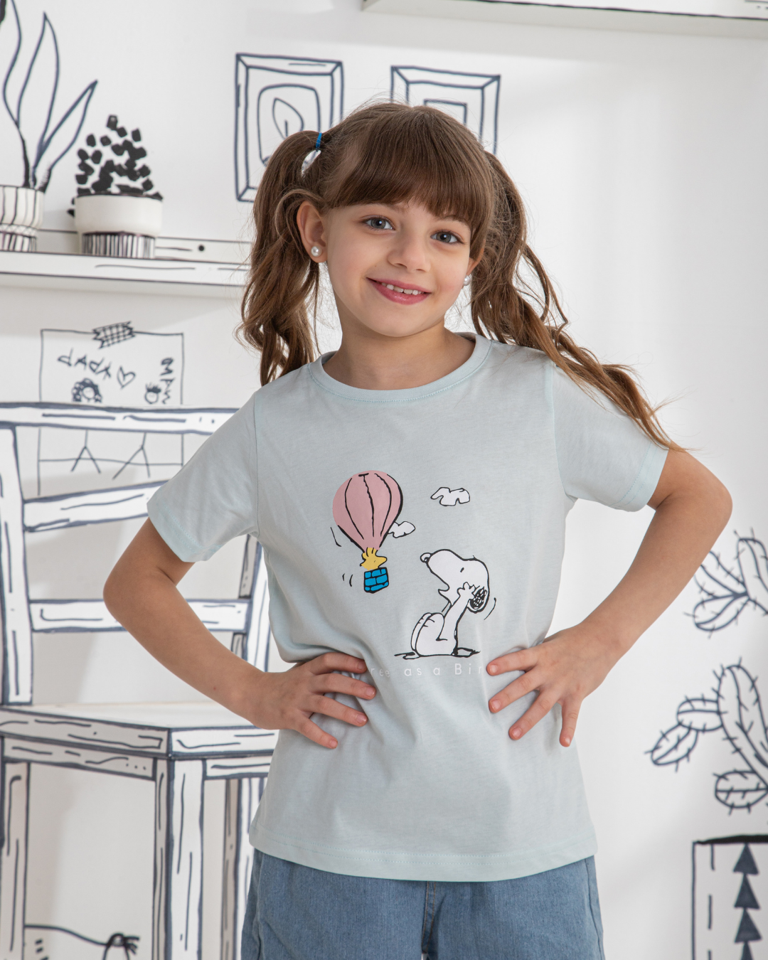 Snoopy girls half sleeve t-shirt