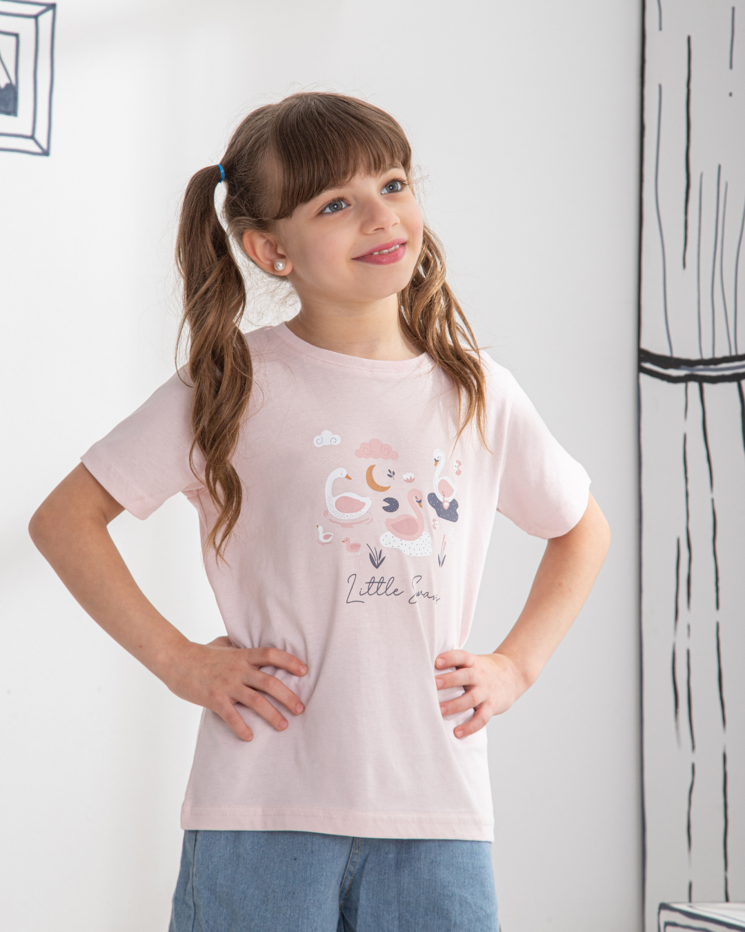 Little Swans Girls' Half Sleeve T-Shirt