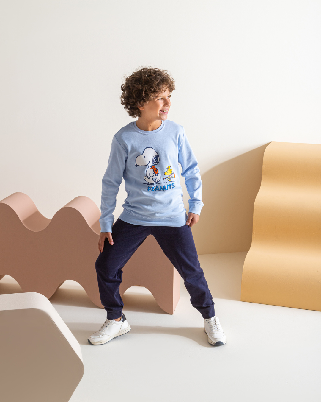 Peanuts boys' pajamas, interlock print set