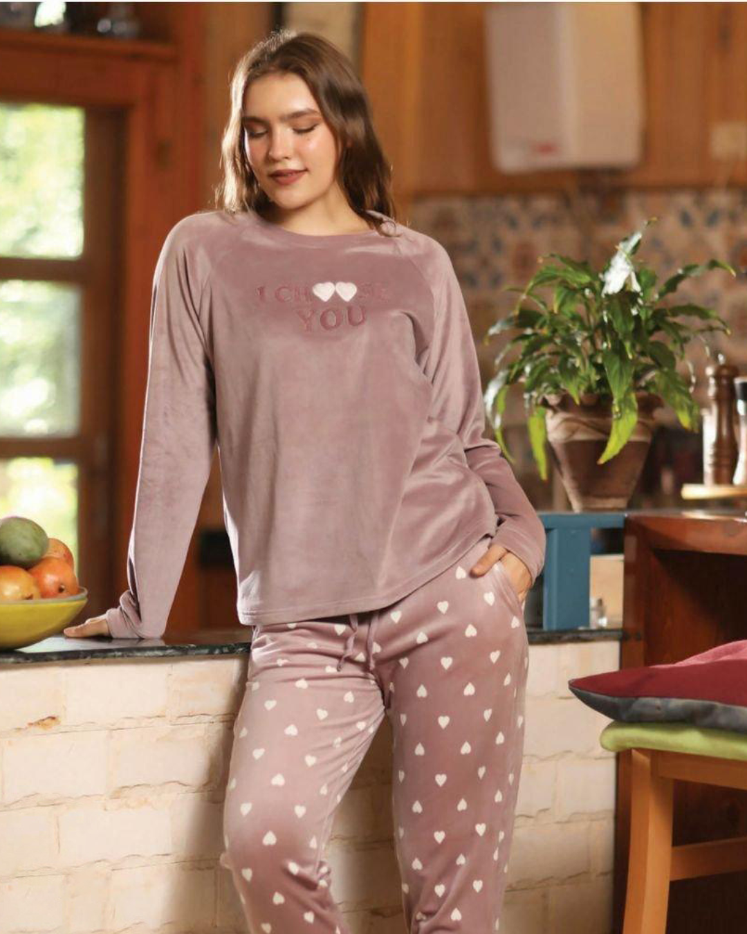 i choose you women's pajamas with hearts