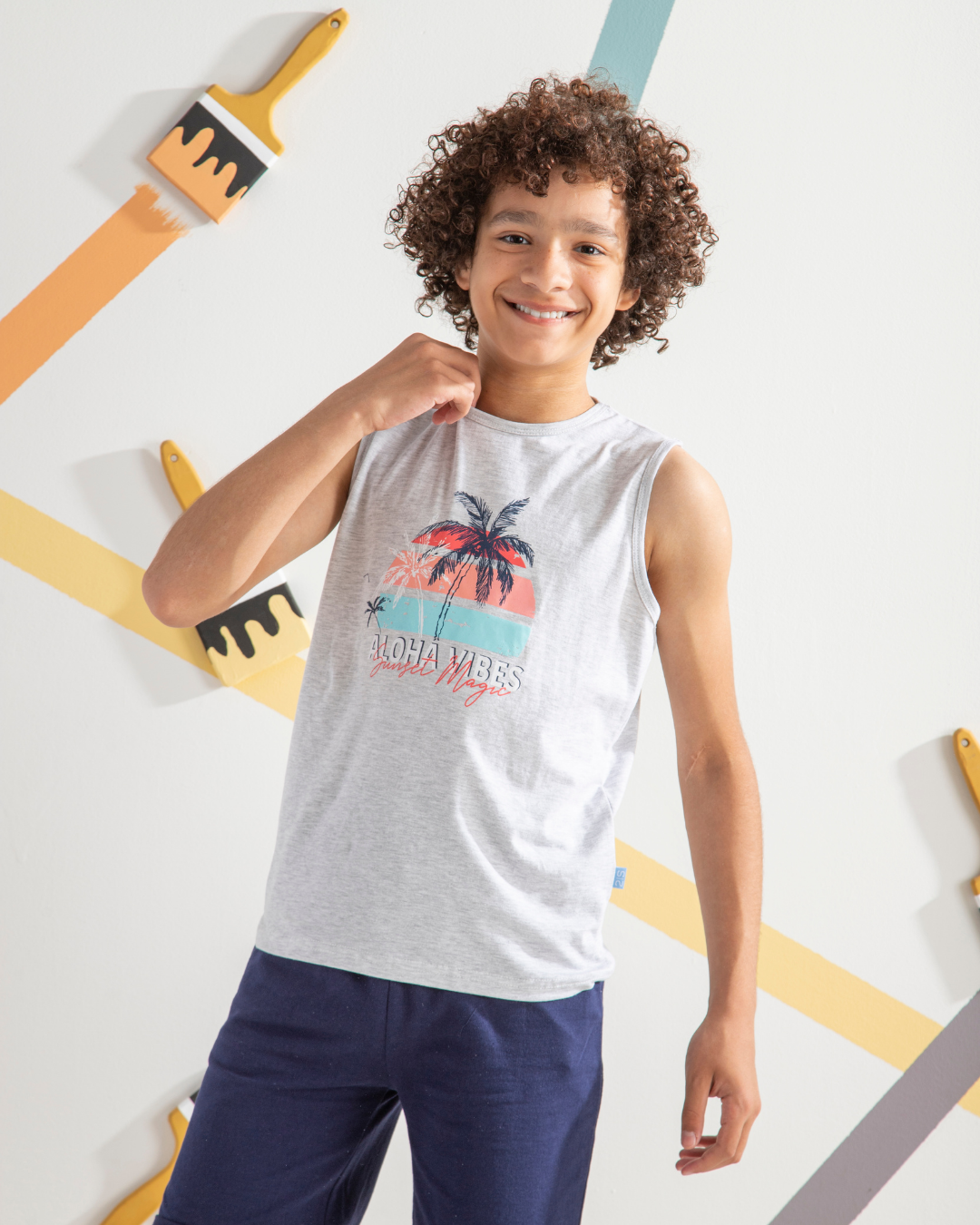 Aloha Vibes T-shirt for boys, 100% cotton