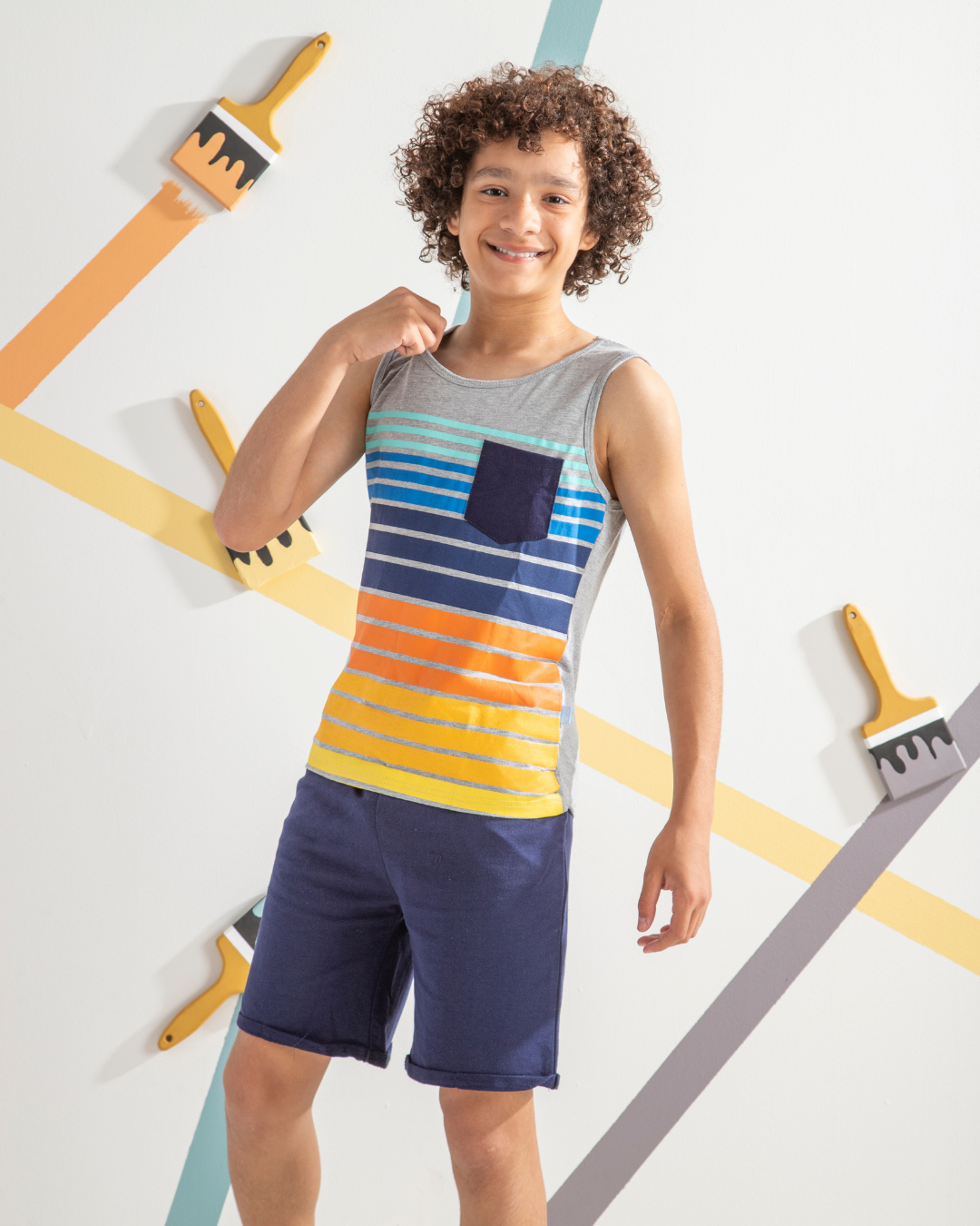 stripe pajama shorts for junior boys