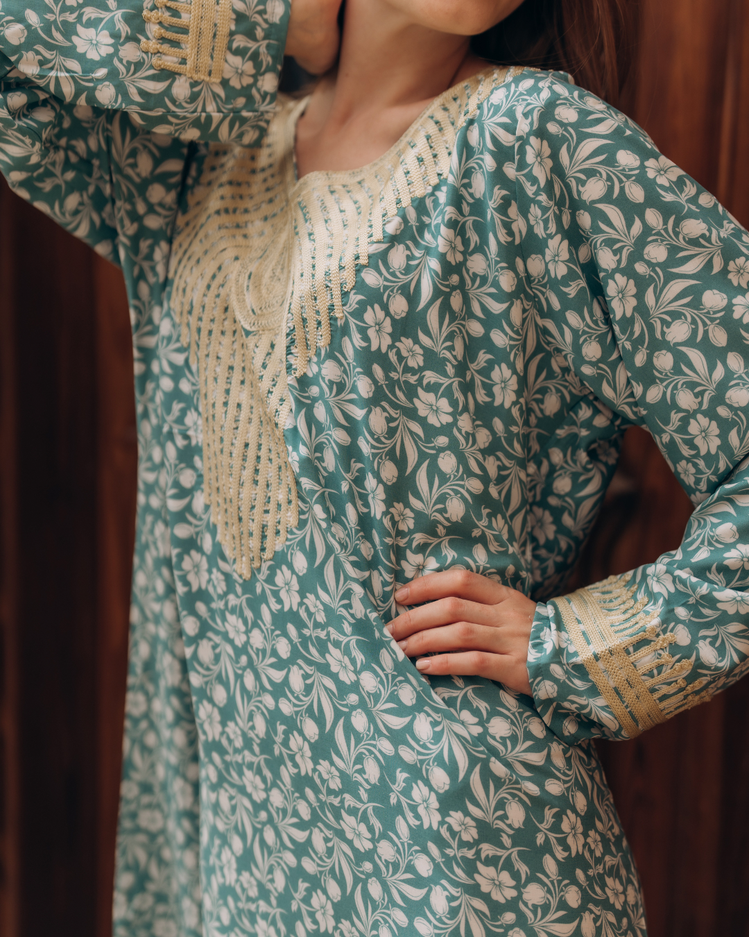 Floral viscose shirt with embroidered sleeves 12
