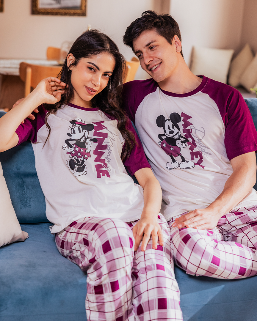 Family checkers women's pajamas text