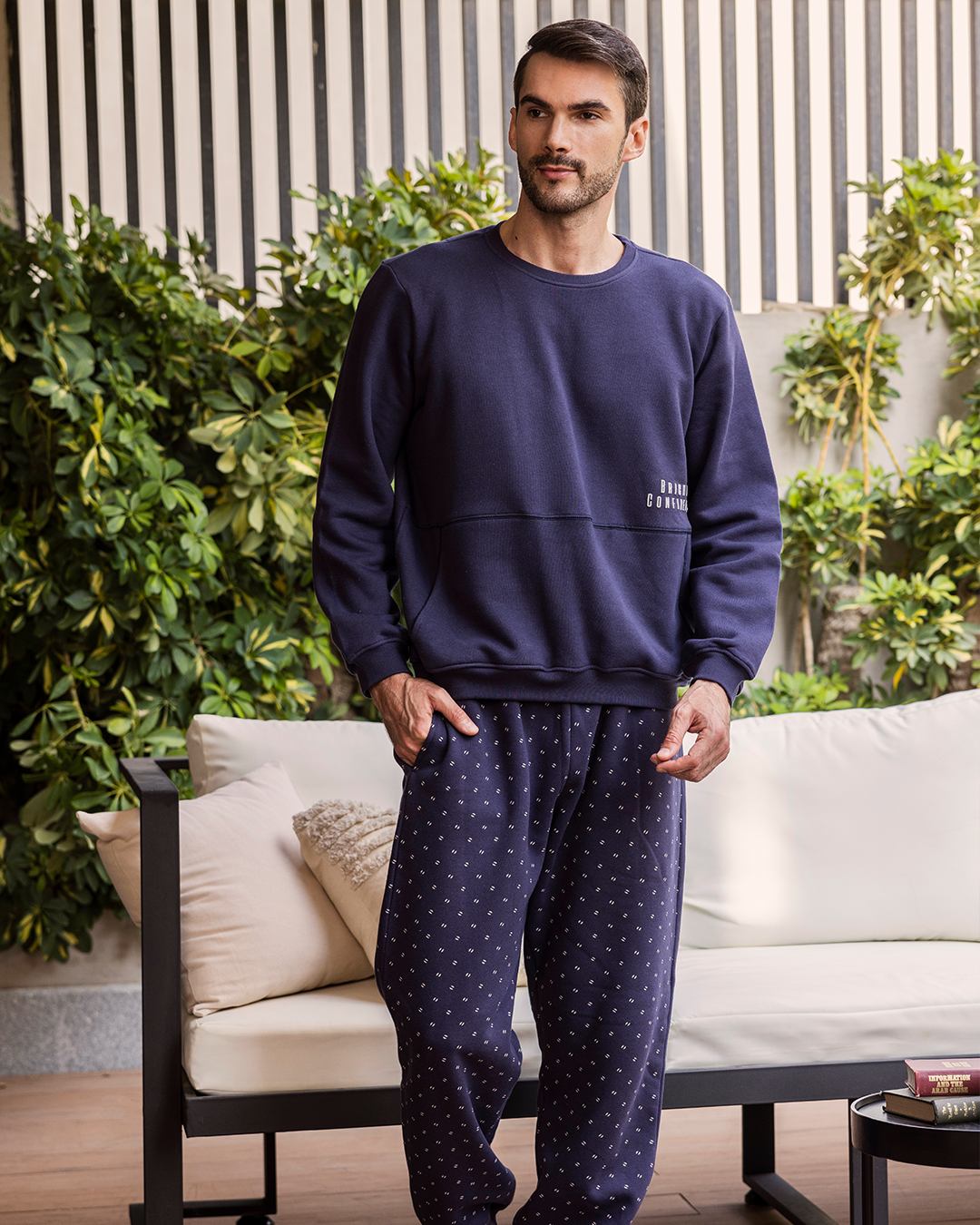 Bright Confident men's long sleeve pajamas