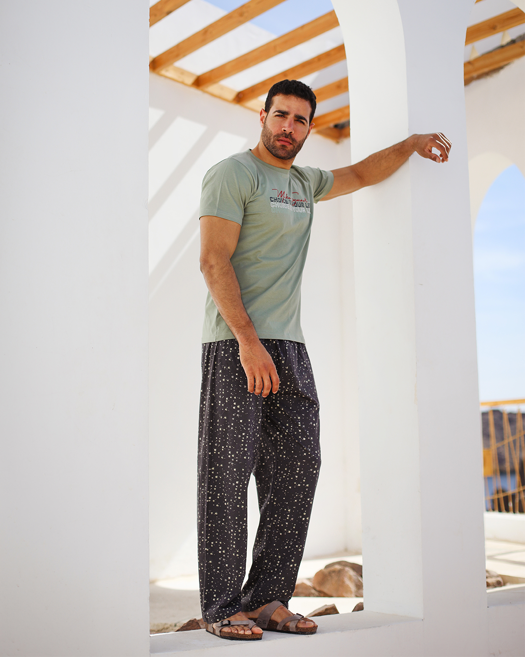 Make Smart Choice Men's Pajamas with Printed Pants