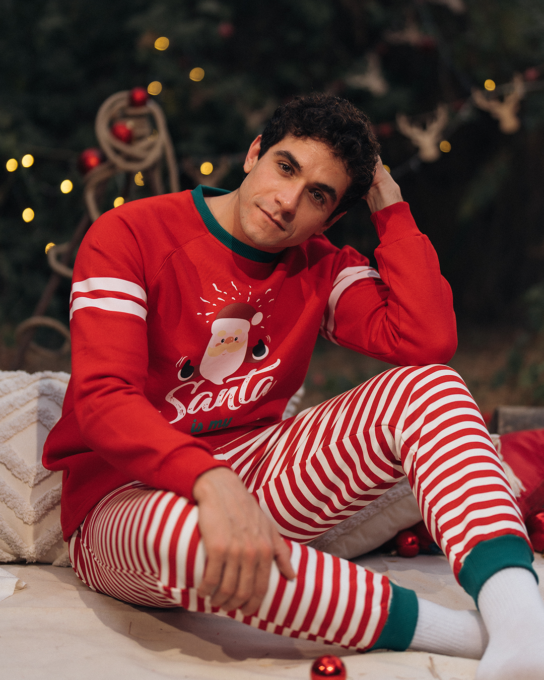 Santa is my holiday alarm Men's Christmas Pajamas