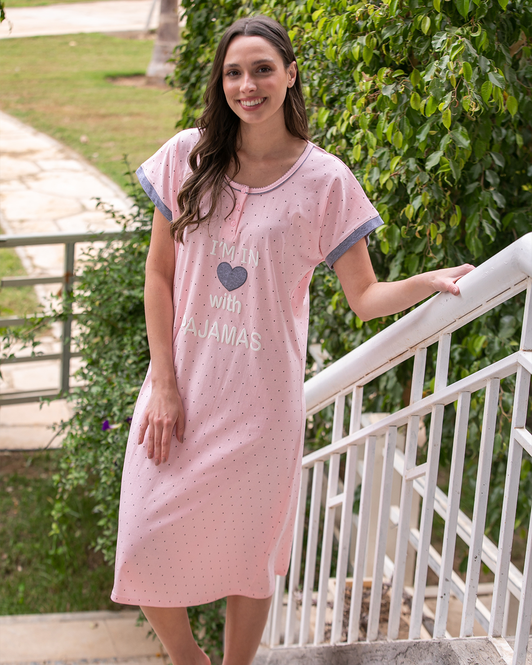 im in with pajamas women's polka dot nightgown