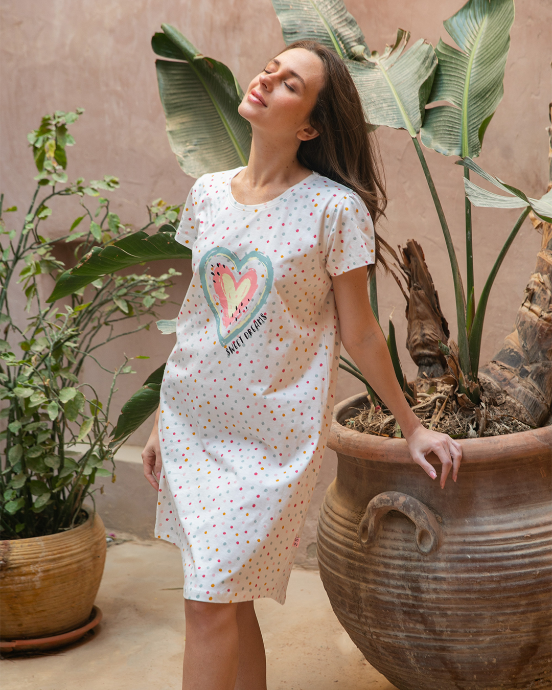 Sweet Dreams Women's Dotted Nightshirt