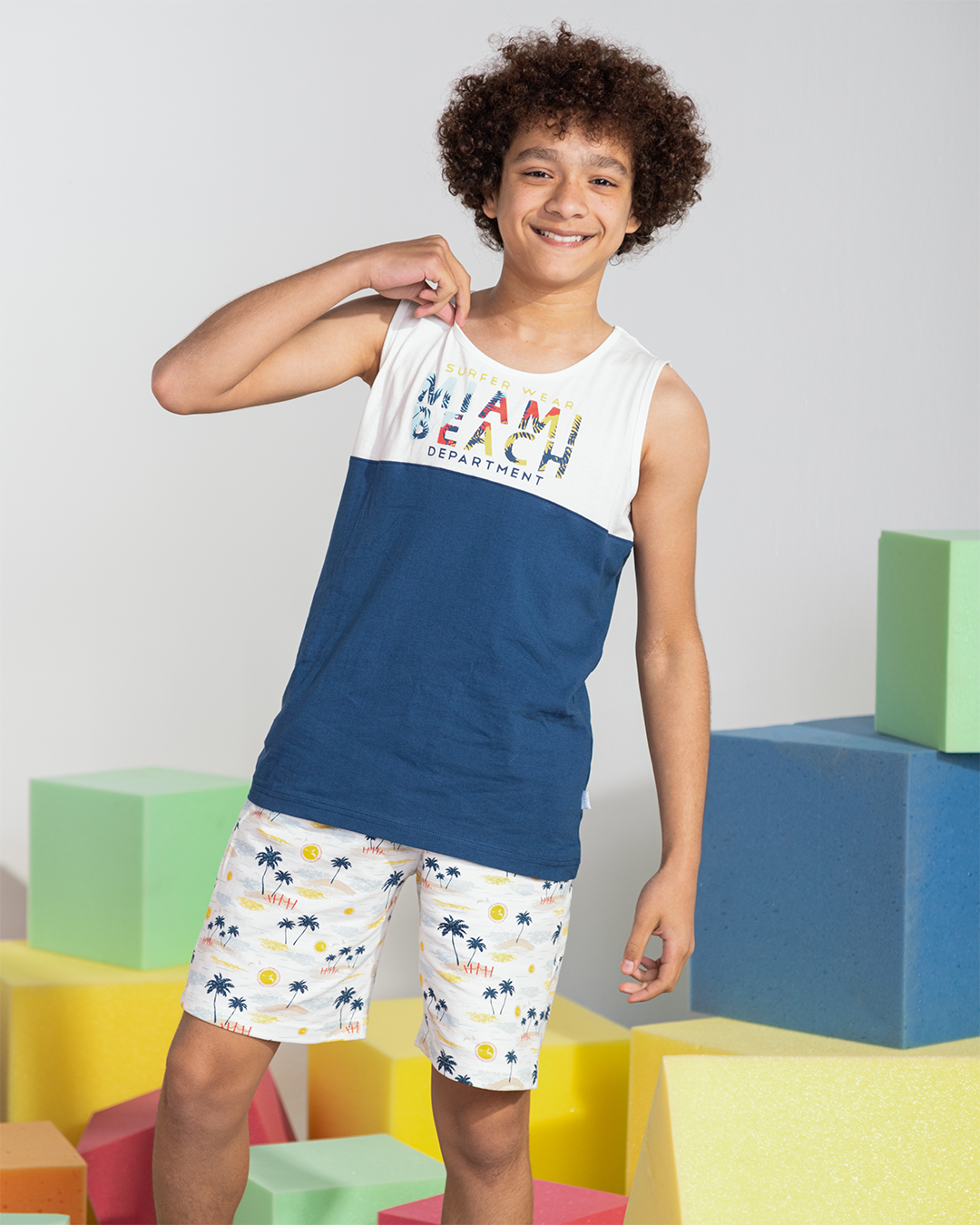 MAIMI BEACH Boys Pajama Set * Summer Melton Printed Shorts