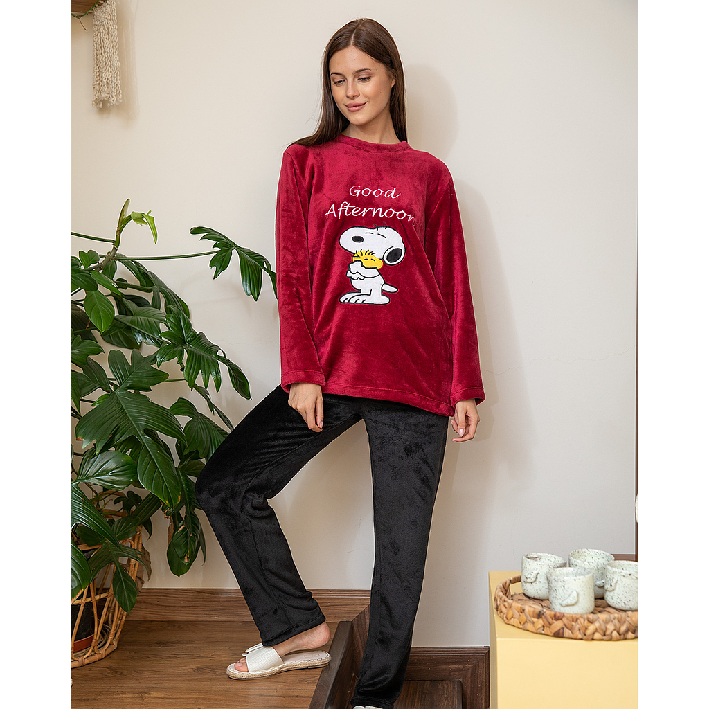 Snoopy Women's Polar Embroidery Pajama