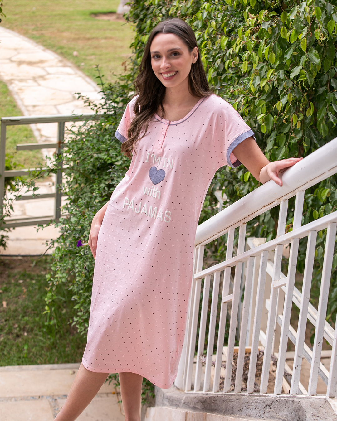 im in with pajamas women's polka dot nightgown